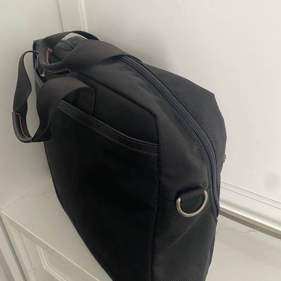 Tumi NWOT Alpha Black/Brown Ballistic Nylon Briefcase - Picture 4 of 12